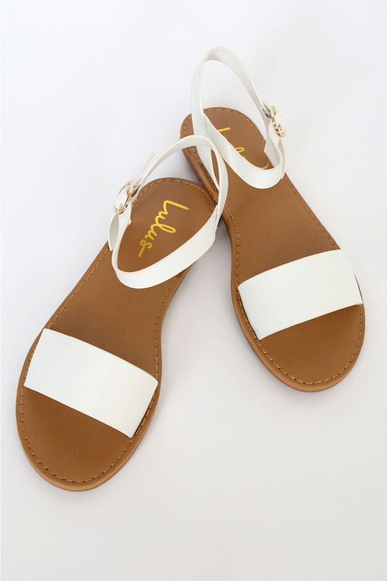 Hearts and Hashtags Tan Flat Sandals