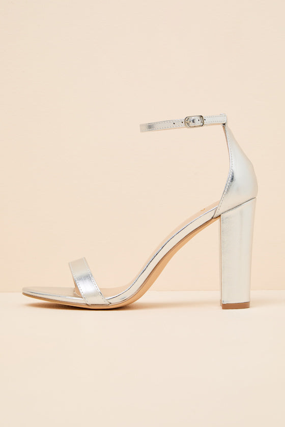 Taylor Ivory Satin Ankle Strap Heels
