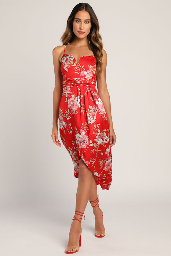 My Favorite Day Navy Tulip Skirt Midi Dress