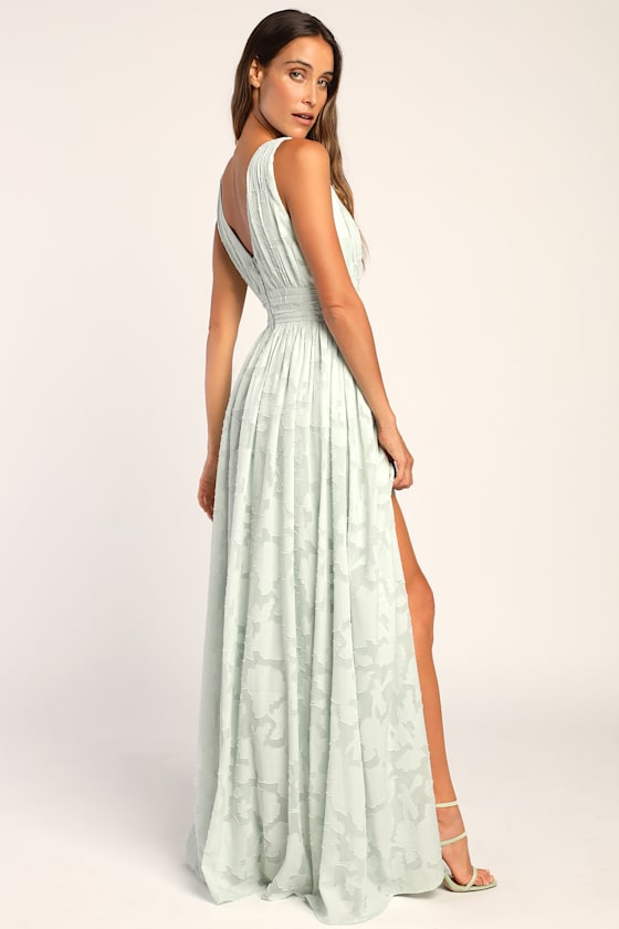 Sweet Sophistication Burgundy Burnout Floral Maxi Dress