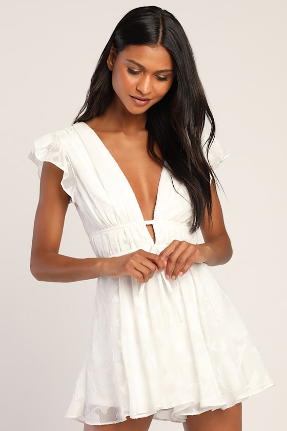 All About The Flowers Mint Green Burnout Floral Ruffled Romper
