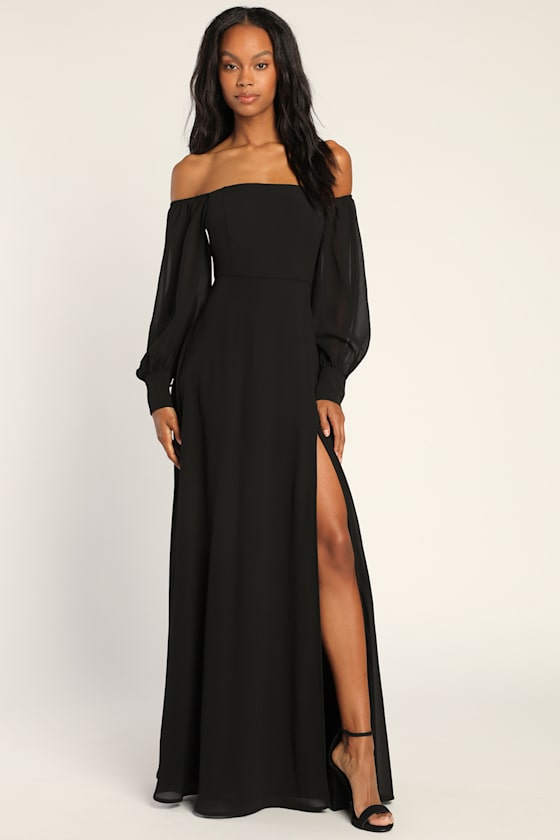 Feel the Romance White Off-the-Shoulder Maxi Dress