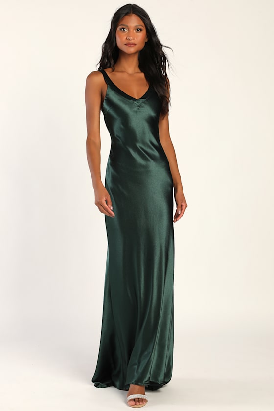Perfectly Classy Light Blue Satin Strappy Maxi Dress