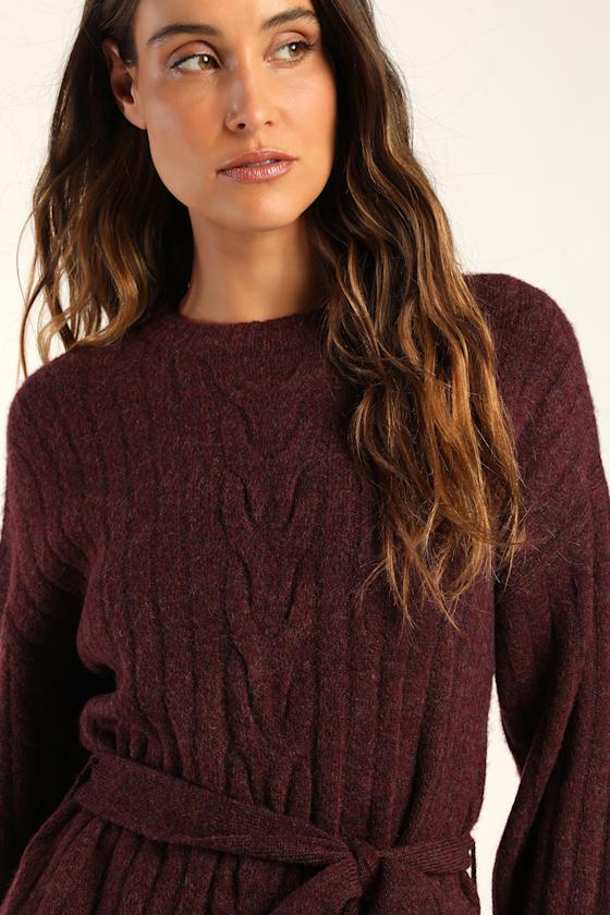 Wishing on Winter Cream Cable Knit Mini Sweater Dress