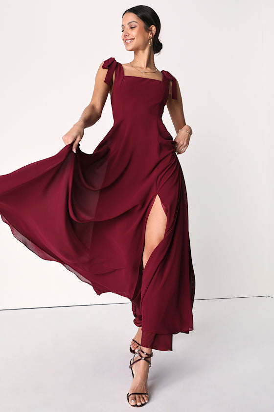 Love Me Forever Black Square Neck Maxi Dress
